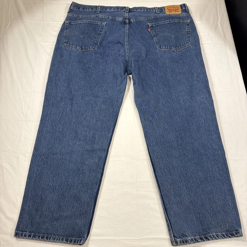 JEANS TAPERED LEVIS 550 MENS 48X30 BLUE RELAXED100% COTTON DENIM DUNGAREE